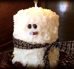 Small Snowman Pillar Candle, Snowcream Scent only
